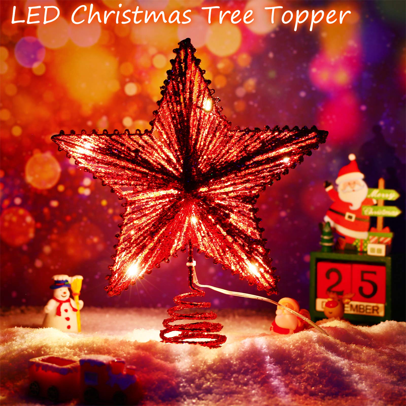 Foto 5 | Decoración Con Forma De Estrella De Navidad Aoriher, 25 Cm, Con 20 Luces Led - Venta Internacional.