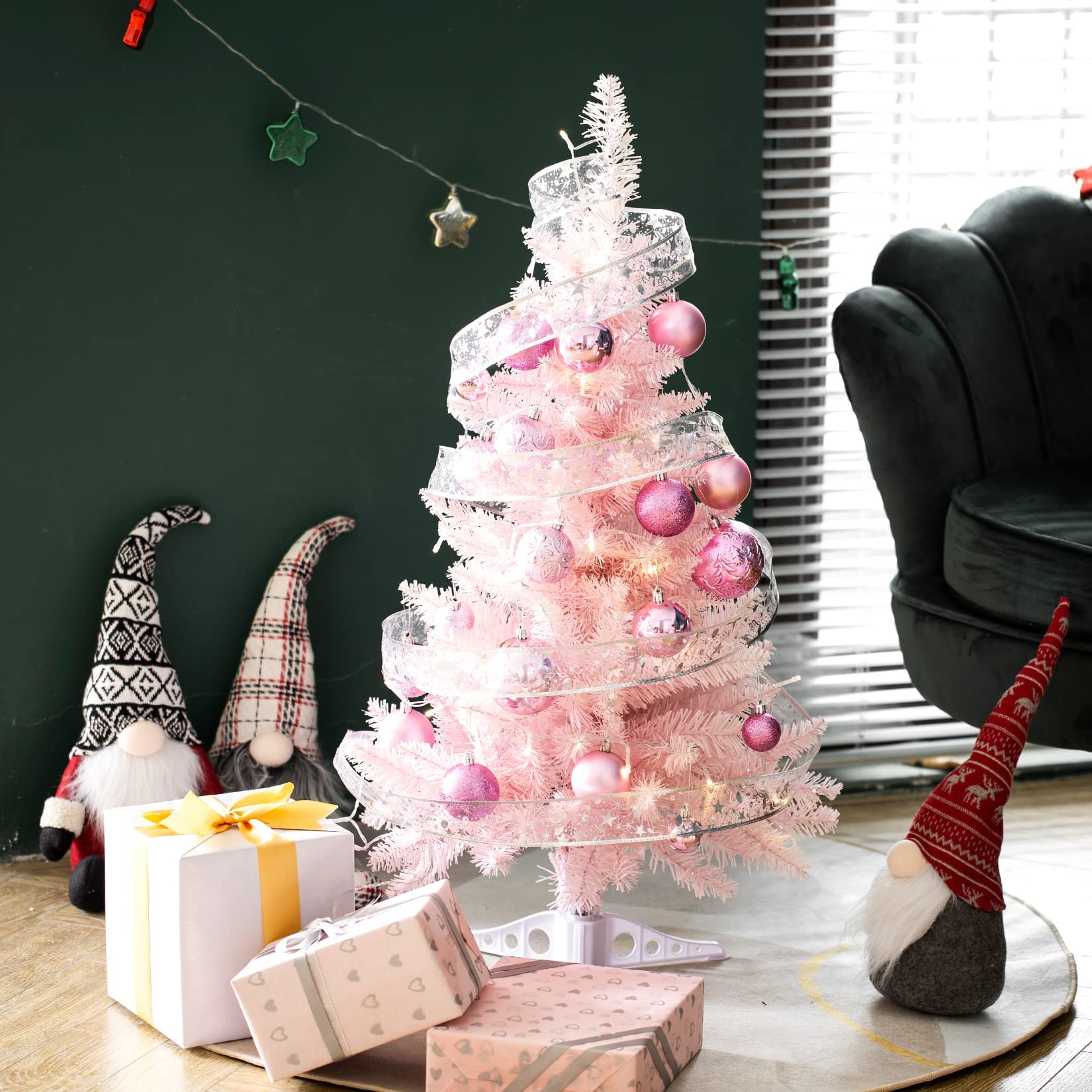 Foto 5 pulgar | Árbol De Navidad Senjie Artificial De 1,2 M Con 100 Luces Led - Venta Internacional.
