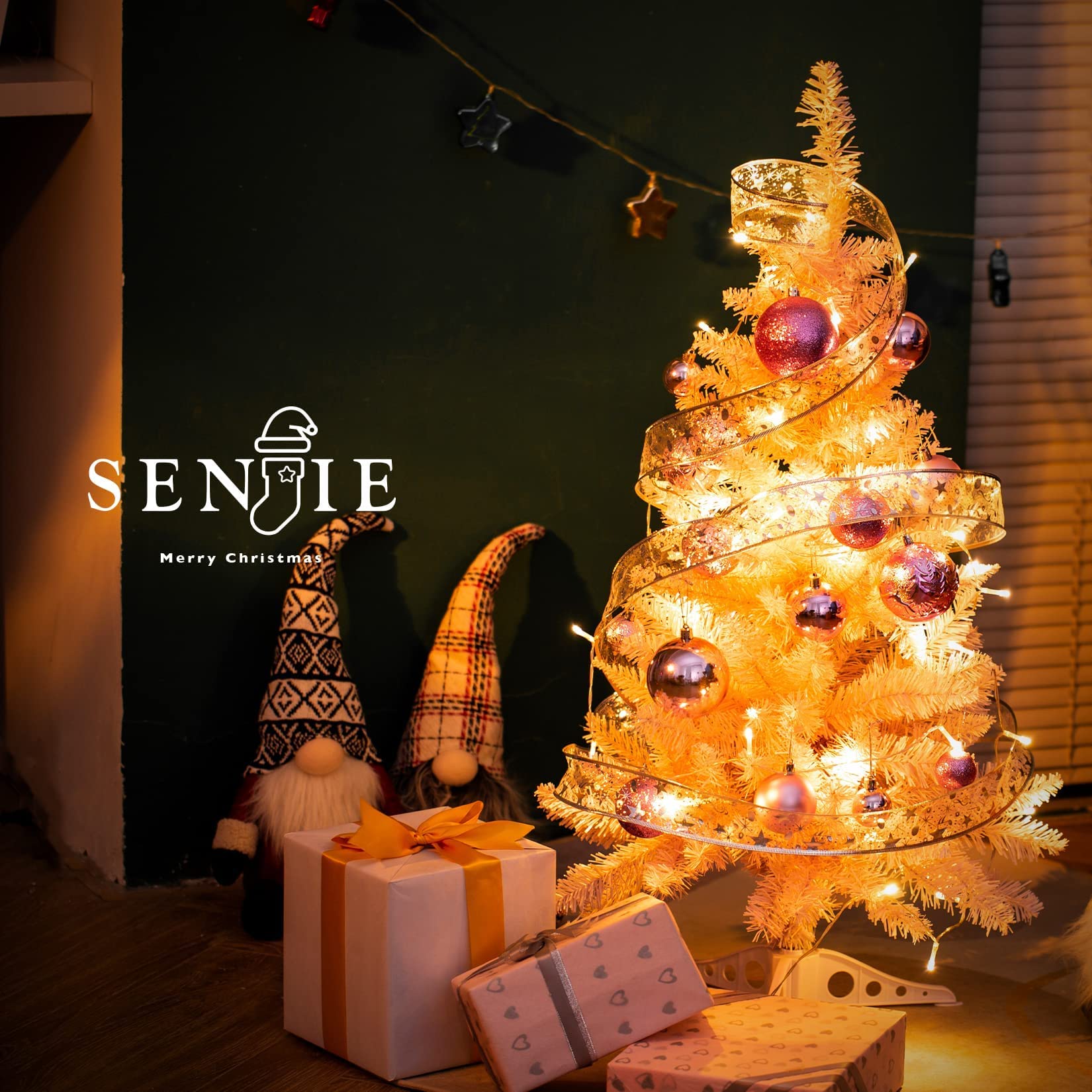 Foto 7 pulgar | Árbol De Navidad Senjie Artificial De 1,2 M Con 100 Luces Led - Venta Internacional.