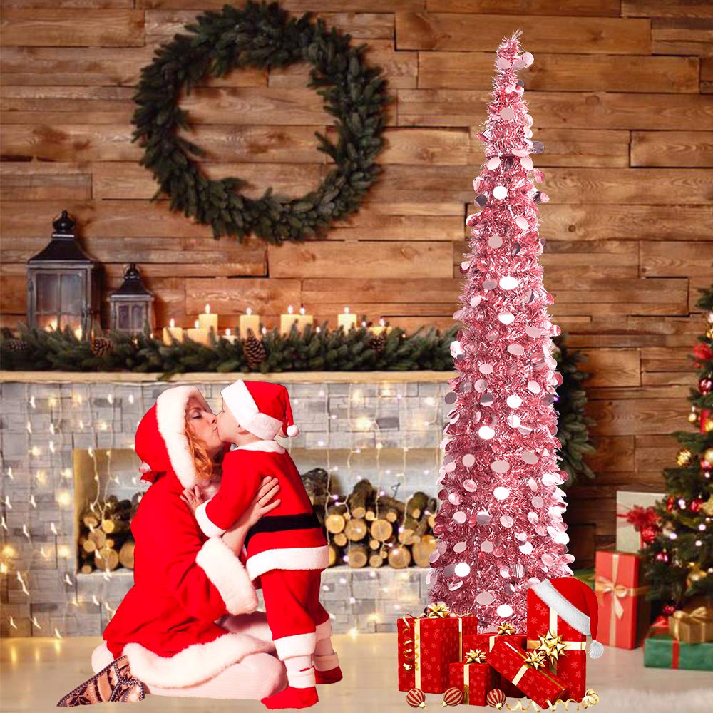 Foto 7 pulgar | Árbol De Navidad N&t Nieting Plegable De 1,5 M, Oro Rosa - Venta Internacional.