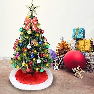 Foto 3 | Árbol De Navidad Joiedomi De 24 Pulgadas Con Faldón Y Kits De Decoración - Venta Internacional.