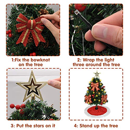 Foto 6 pulgar | Árbol De Navidad Joiedomi De 24 Pulgadas Con Faldón Y Kits De Decoración - Venta Internacional.