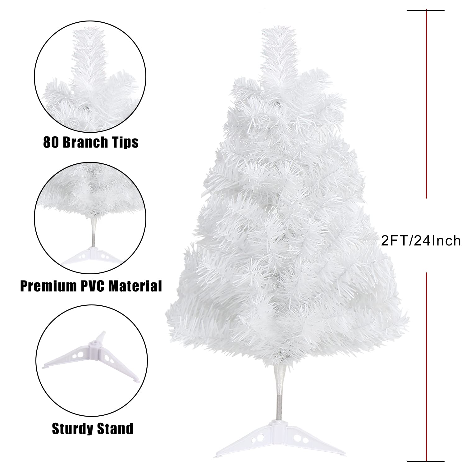 Foto 2 | Minimesa De Navidad Ccinee De 60 Cm, Color Blanco, Con Soporte - Venta Internacional.