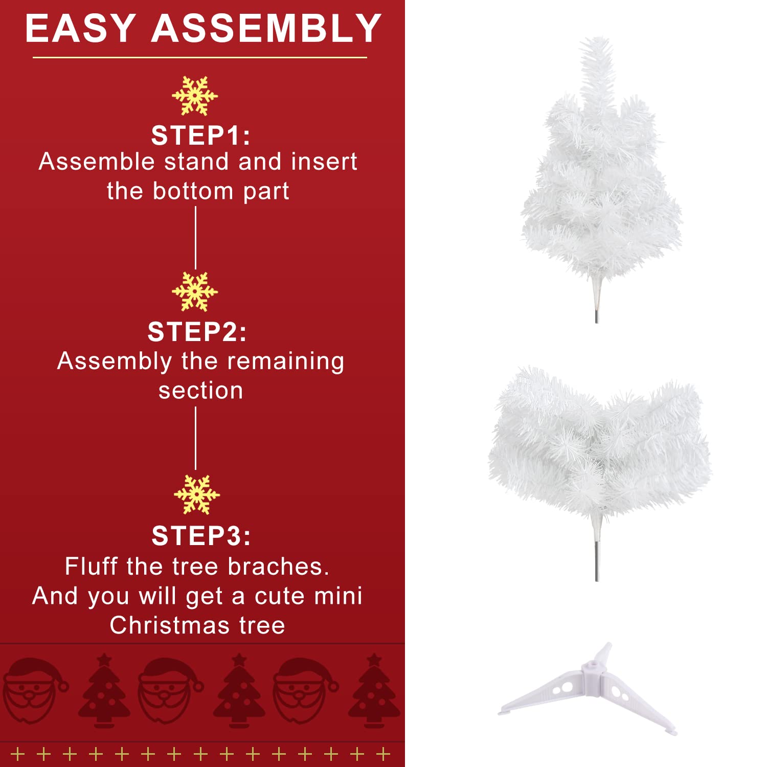 Foto 4 pulgar | Minimesa De Navidad Ccinee De 60 Cm, Color Blanco, Con Soporte - Venta Internacional.