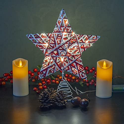 Foto 5 pulgar | Adorno Navideño De Ratán Ornativity, Rojo Y Blanco, Con Form - Venta Internacional.