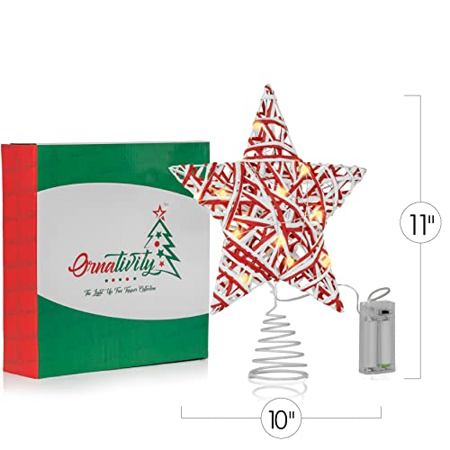 Foto 7 pulgar | Adorno Navideño De Ratán Ornativity, Rojo Y Blanco, Con Form - Venta Internacional.
