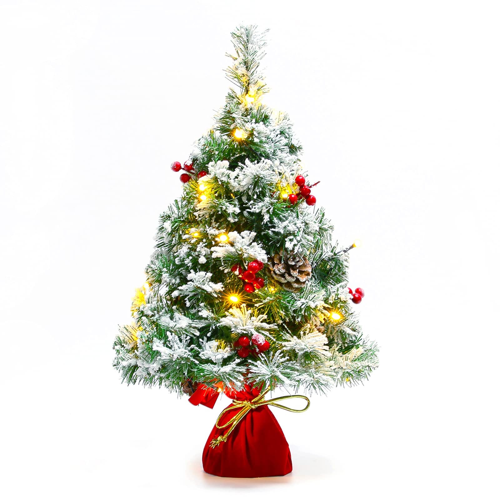 Árbol De Navidad Sunnyglade Con Estampado De Nieve, 55 Cm, 30 Luces - Venta Internacional. $685