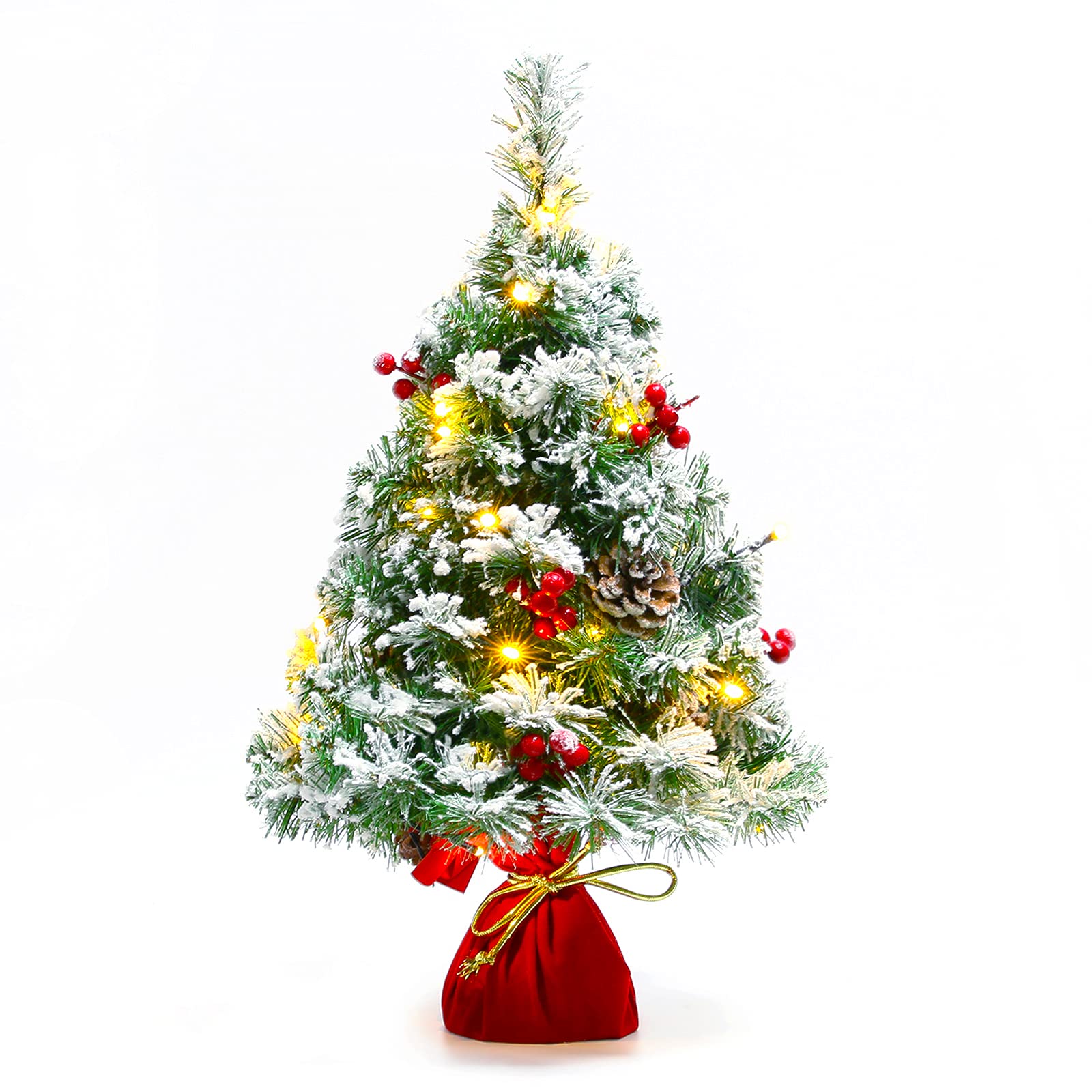 Foto 2 pulgar | Árbol De Navidad Sunnyglade Con Estampado De Nieve, 55 Cm, 30 Luces - Venta Internacional.