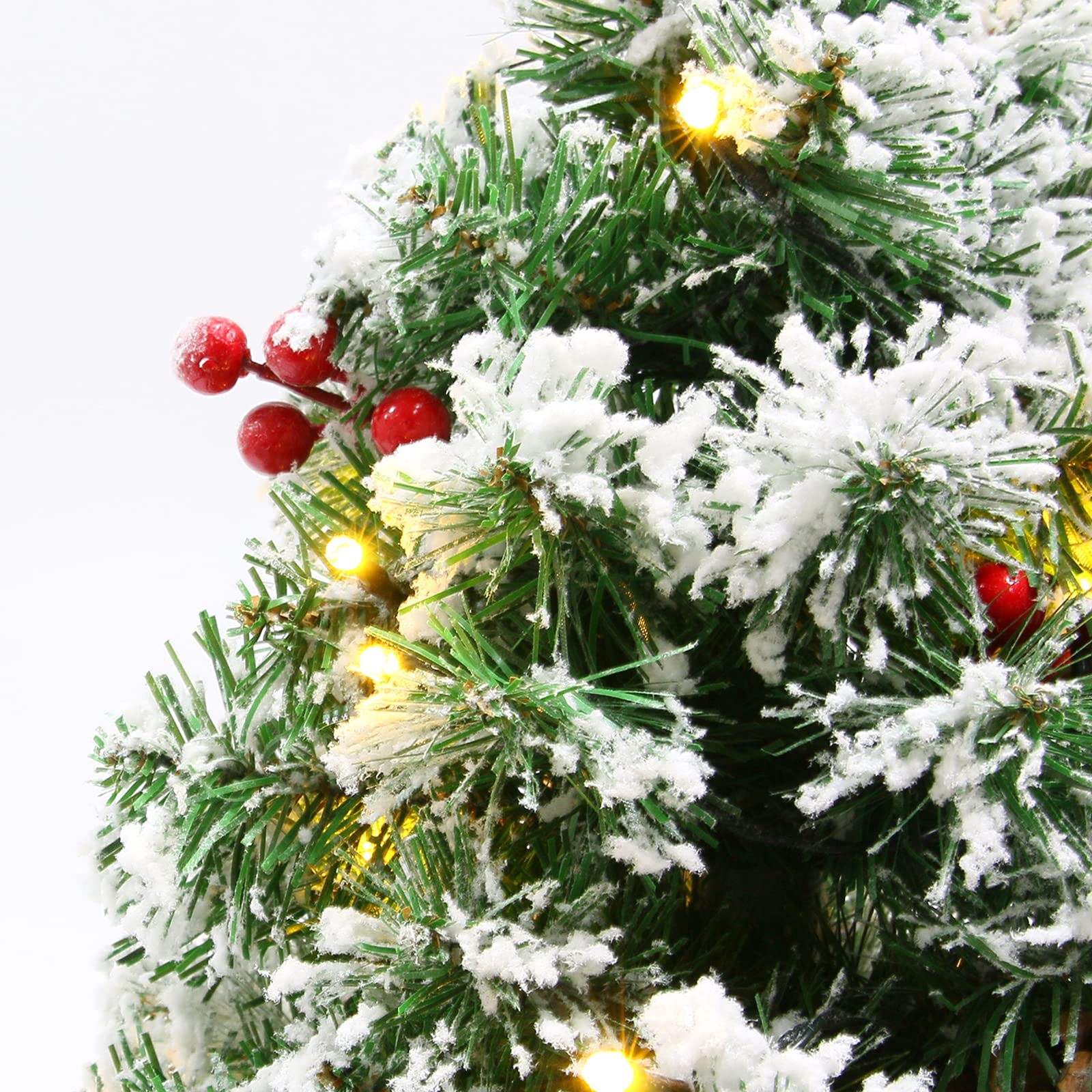 Foto 3 pulgar | Árbol De Navidad Sunnyglade Con Estampado De Nieve, 55 Cm, 30 Luces - Venta Internacional.