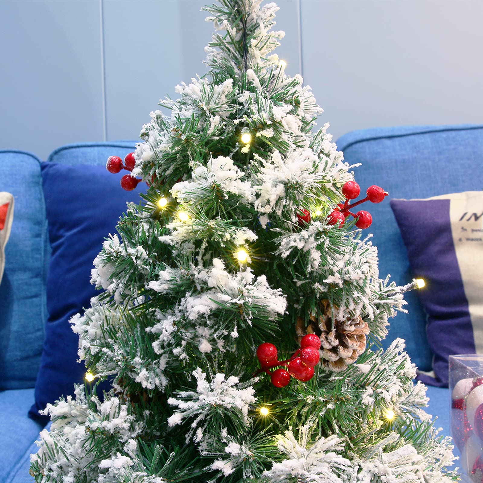 Foto 5 | Árbol De Navidad Sunnyglade Con Estampado De Nieve, 55 Cm, 30 Luces - Venta Internacional.
