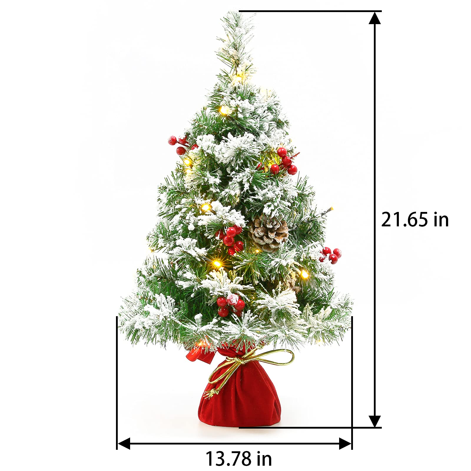 Foto 8 pulgar | Árbol De Navidad Sunnyglade Con Estampado De Nieve, 55 Cm, 30 Luces - Venta Internacional.