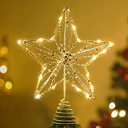 Foto 2 pulgar | Decoración Para Árbol De Navidad Lewondr Christmas Star Con Luces, 30 Cm - Venta Internacional.