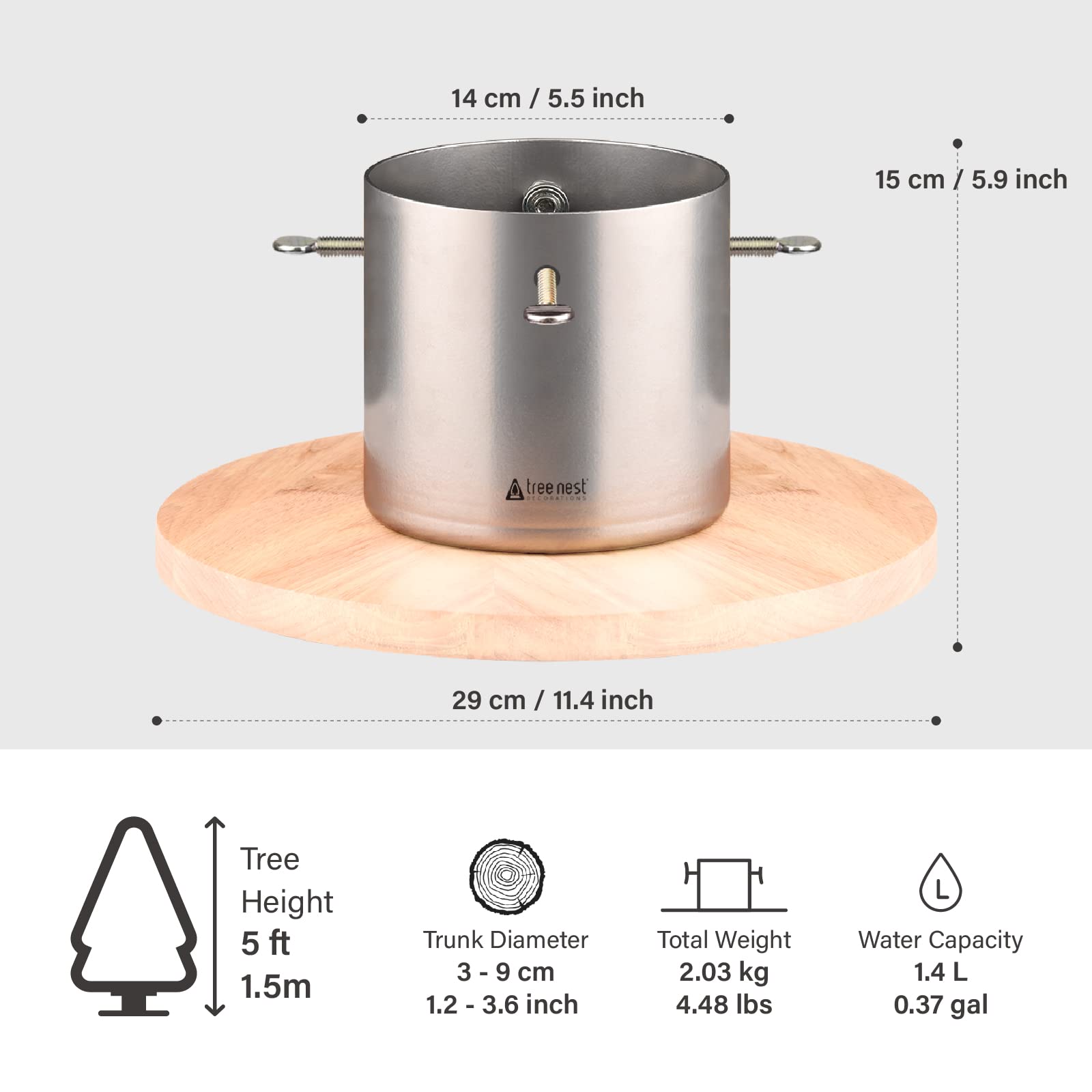 Foto 7 pulgar | Soporte Para Árbol De Navidad Treenest Para Mesa De 1,2 A 1,8 M - Venta Internacional.