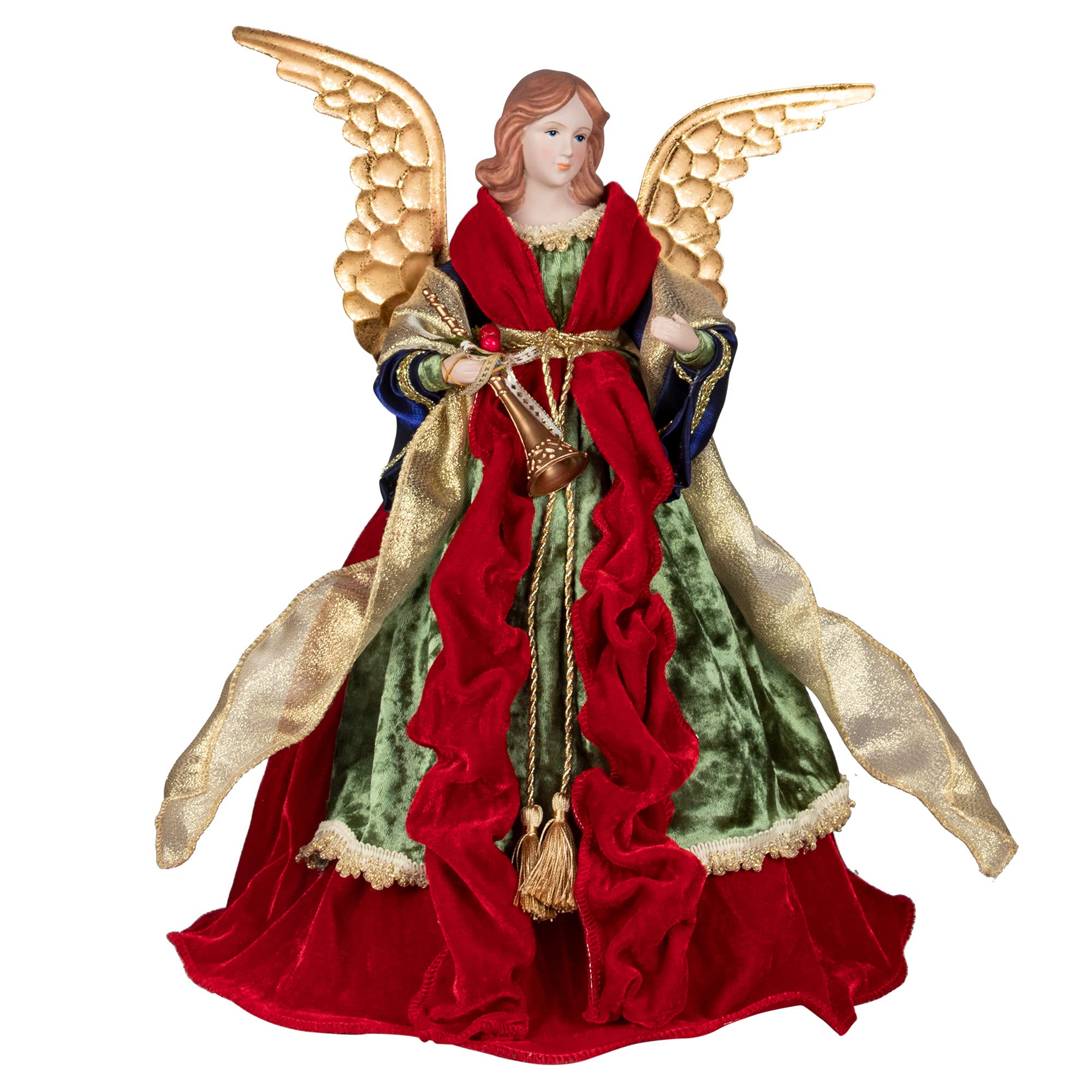 Decoración Para Árbol De Navidad Ki Store Angel, 45 Cm, Rojo, Dorado Y Verde - Venta Internacional. $1,549