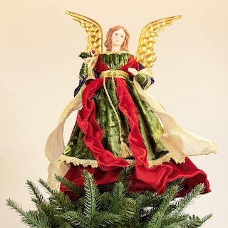Foto 3 | Decoración Para Árbol De Navidad Ki Store Angel, 45 Cm, Rojo, Dorado Y Verde - Venta Internacional.