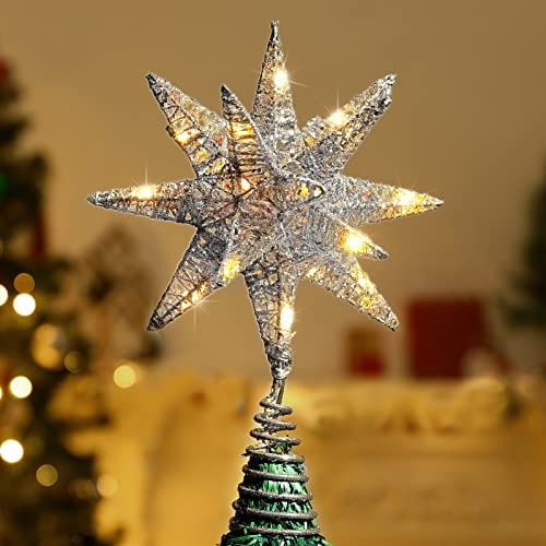 Decoración Para Árbol De Navidad Lewondr Con Forma De Estrella Geométrica 3d Con Luz Led - Venta Internacional. $1,169