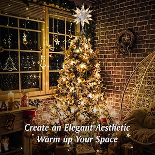 Foto 2 | Decoración Para Árbol De Navidad Lewondr Con Forma De Estrella Geométrica 3d Con Luz Led - Venta Internacional.
