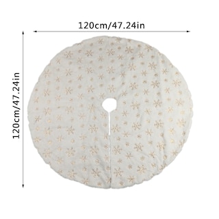 Foto 4 | Falda Para Árbol De Navidad Huoguo, Diseño De Copos De Nieve Con Cristales De Hielo, 90/122 Cm - Venta Internacional.