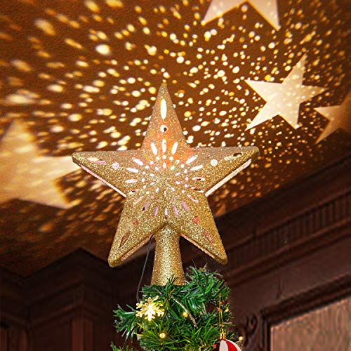 Foto 3 pulgar | Decoración Para Árbol De Navidad Joiedomi 3d Con Forma De Estrella Dorada Hueca, Iluminada - Venta Internacional.