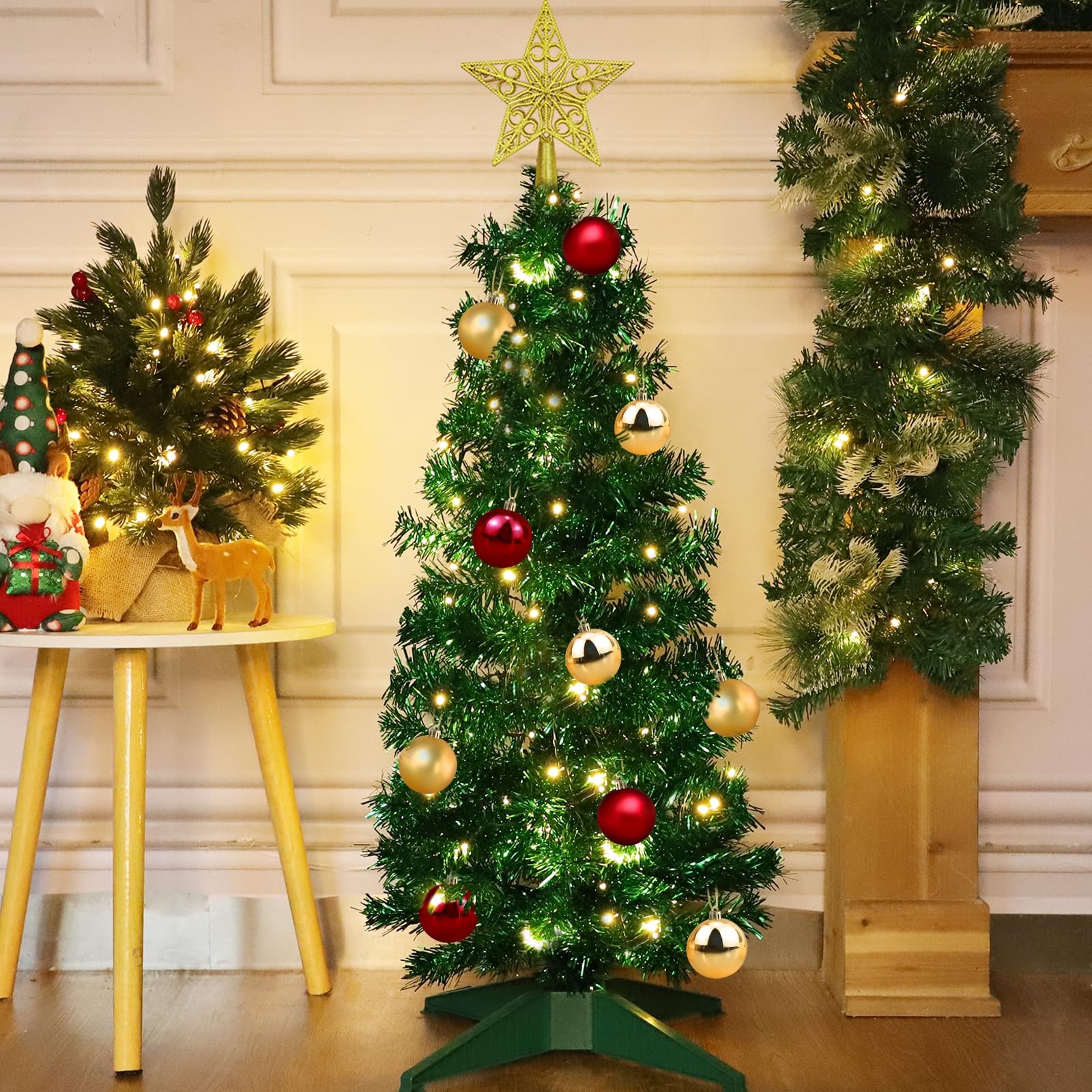 Foto 3 | [árbol De Navidad] Turnmeon De 90 Cm Con 50 Luces Cálidas Y Temporizador Fun - Venta Internacional.