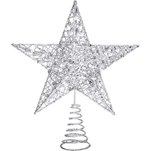 Foto 1 | Alambre De Hierro Plateado Blulu Star Para Adornar El Árbol De Navidad, 25 Cm - Venta Internacional.
