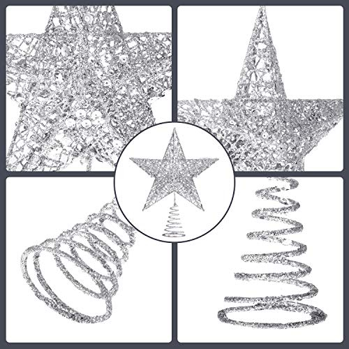 Foto 2 | Alambre De Hierro Plateado Blulu Star Para Adornar El Árbol De Navidad, 25 Cm - Venta Internacional.