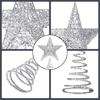 Foto 2 | Alambre De Hierro Plateado Blulu Star Para Adornar El Árbol De Navidad, 25 Cm - Venta Internacional.