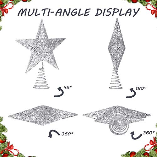 Foto 3 | Alambre De Hierro Plateado Blulu Star Para Adornar El Árbol De Navidad, 25 Cm - Venta Internacional.