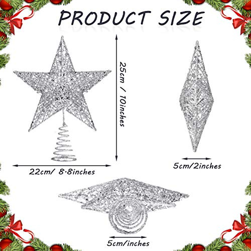 Foto 5 pulgar | Alambre De Hierro Plateado Blulu Star Para Adornar El Árbol De Navidad, 25 Cm - Venta Internacional.