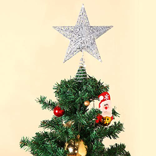 Foto 6 pulgar | Alambre De Hierro Plateado Blulu Star Para Adornar El Árbol De Navidad, 25 Cm - Venta Internacional.