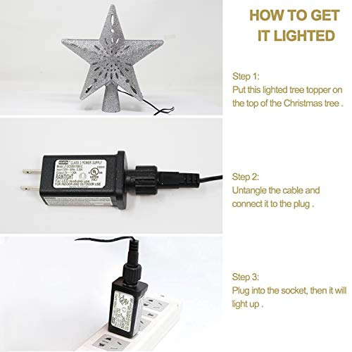 Foto 6 pulgar | Decoración De Árbol De Navidad Con Forma De Estrella Joiedomi Con Luces De Proyector - Venta Internacional.
