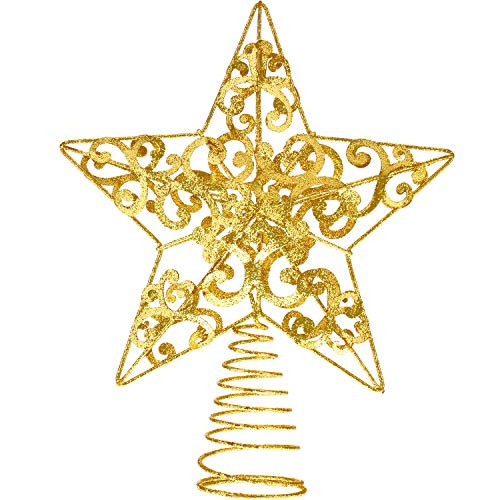 Foto 2 pulgar | Decoración Para Árbol De Navidad Con Forma De Estrella De Metal Brillante Bulu, 25 Cm (dorada) - Venta Internacional.