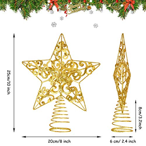 Foto 5 pulgar | Decoración Para Árbol De Navidad Con Forma De Estrella De Metal Brillante Bulu, 25 Cm (dorada) - Venta Internacional.