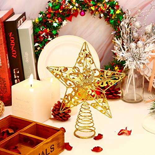 Foto 7 pulgar | Decoración Para Árbol De Navidad Con Forma De Estrella De Metal Brillante Bulu, 25 Cm (dorada) - Venta Internacional.