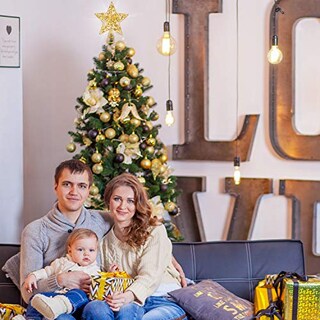 Foto 7 | Decoración Para Árbol De Navidad Con Forma De Estrella De Metal Brillante Bulu, 25 Cm (dorada) - Venta Internacional.