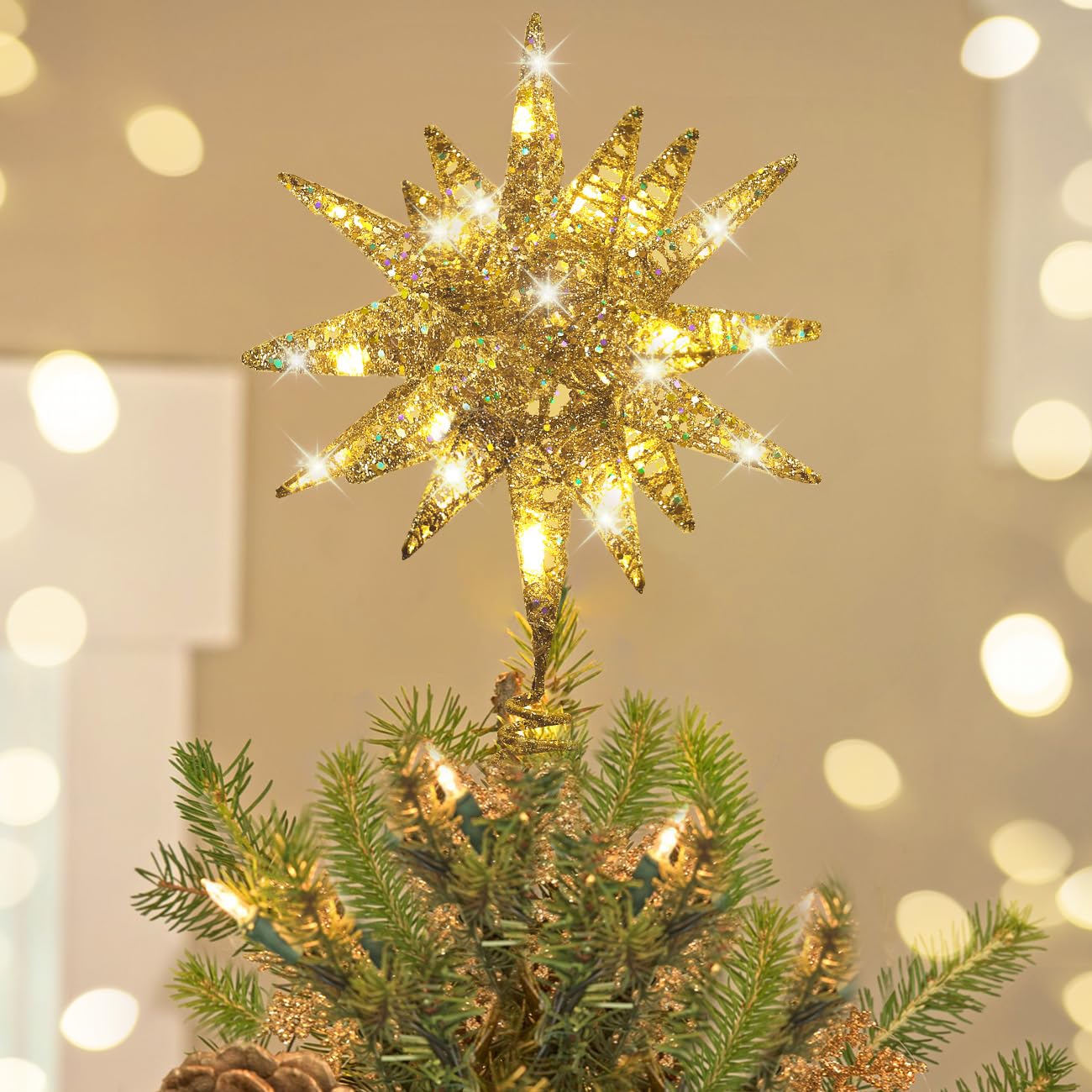 Decoración Para Árbol De Navidad Luxspire Con Forma De Estrella 3d, 17 Cm - Venta Internacional. $1,066