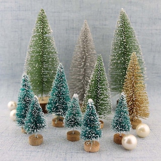 Foto 2 | Adornos De Mesa Con Forma De Mini Árbol De Navidad Con Flora Artificial - Venta Internacional.