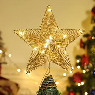 Foto 1 | Decoración Para Árbol De Navidad Con Forma De Estrella De Lewondr, Con Luces Y Lentejuelas, Color Do - Venta Intern