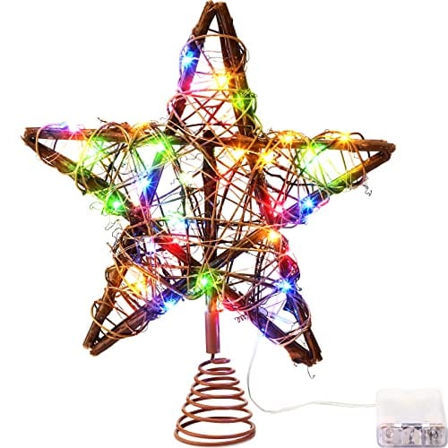 Decoración Para Árbol De Navidad Con Forma De Estrella De Ratán, Color Marrón, Iluminada, 25 Cm - Venta Internacional. $708