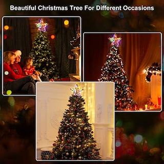 Foto 4 | Decoración Para Árbol De Navidad Con Forma De Estrella De Ratán, Color Marrón, Iluminada, 25 Cm - Venta Internacional.