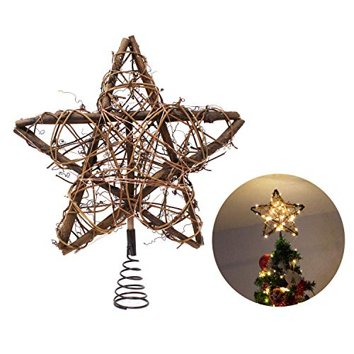 Foto 2 pulgar | Decoración De Árbol De Navidad Joiedomi Rattan Star Con 50 Luces Led - Venta Internacional.