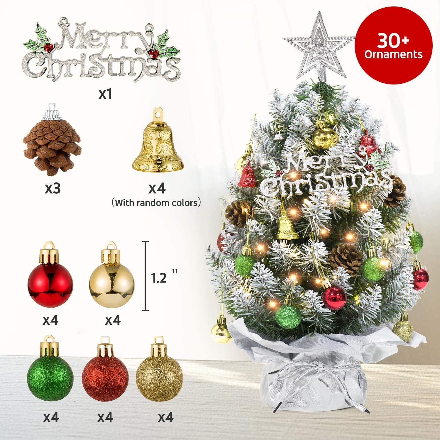 Foto 4 pulgar | Árbol De Navidad Xmasexp 20 De Mesa Pequeño Con Luz Led De 20 Cm - Venta Internacional.