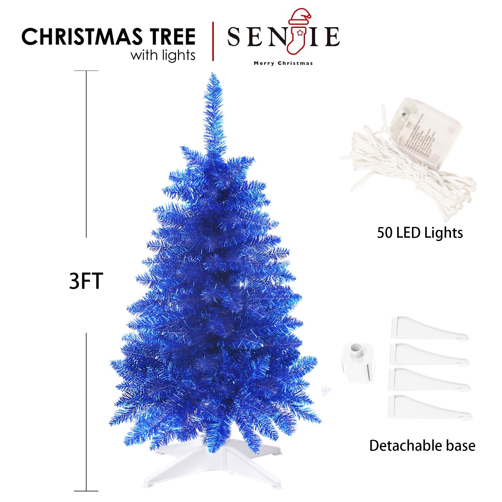 Foto 3 pulgar | Árbol De Navidad Artificial Senjie De 90 Cm Con 160 Puntas De Rama - Venta Internacional.