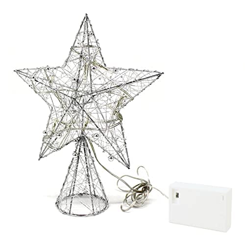 Homedeco. Estrella De Árbol Tejida En Alambre Plateado Con L - Venta Internacional. $909