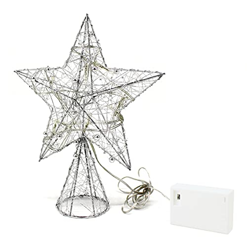 Foto 1 | Homedeco. Estrella De Árbol Tejida En Alambre Plateado Con L - Venta Internacional.