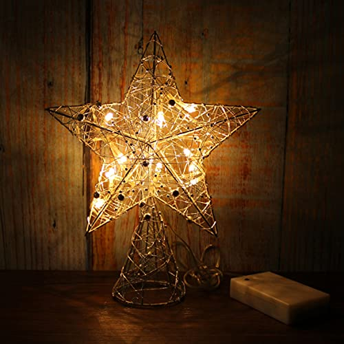 Foto 2 | Homedeco. Estrella De Árbol Tejida En Alambre Plateado Con L - Venta Internacional.