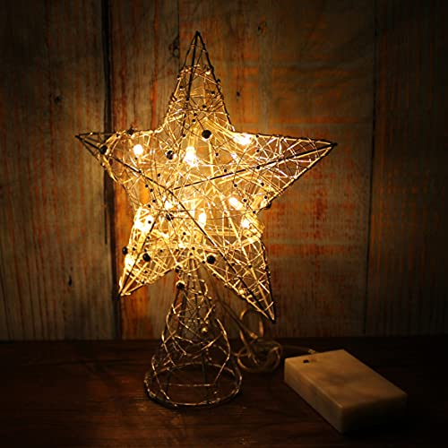 Foto 3 | Homedeco. Estrella De Árbol Tejida En Alambre Plateado Con L - Venta Internacional.