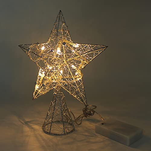 Foto 5 | Homedeco. Estrella De Árbol Tejida En Alambre Plateado Con L - Venta Internacional.