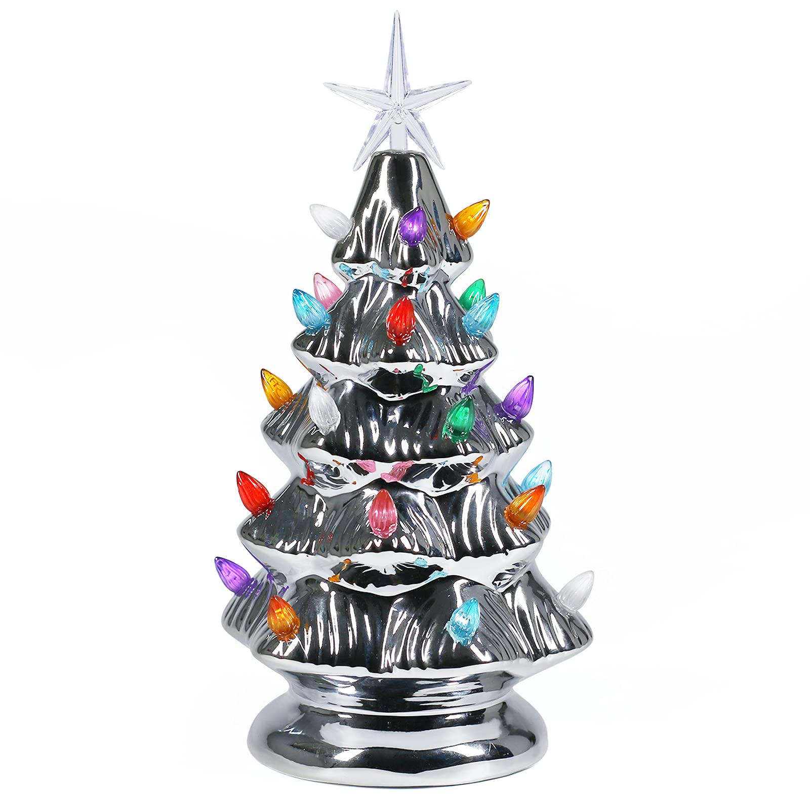 Foto 1 | Árbol De Navidad Sunnyglade De Cerámica De 11 Pulgadas Con 28 Led Y Tapa - Venta Internacional.