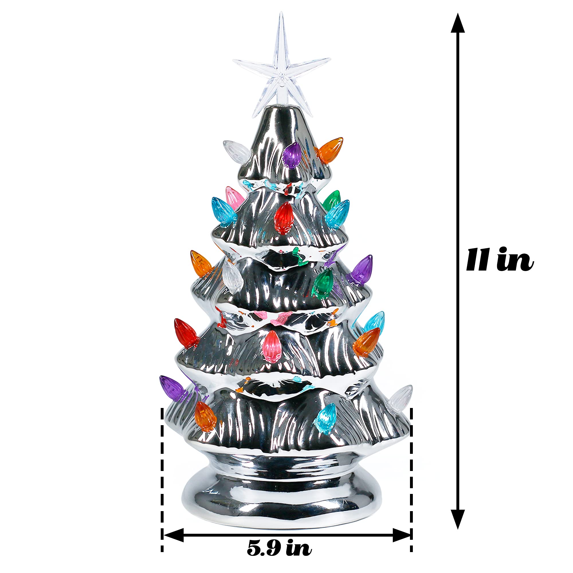 Foto 7 | Árbol De Navidad Sunnyglade De Cerámica De 11 Pulgadas Con 28 Led Y Tapa - Venta Internacional.